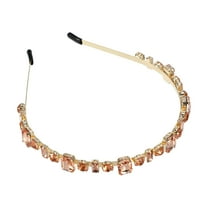 Unique Bargains 1 Pcs Women Knotted Headbands Fashion Rhinestone Thin Head Bands Hair Accessories Pink