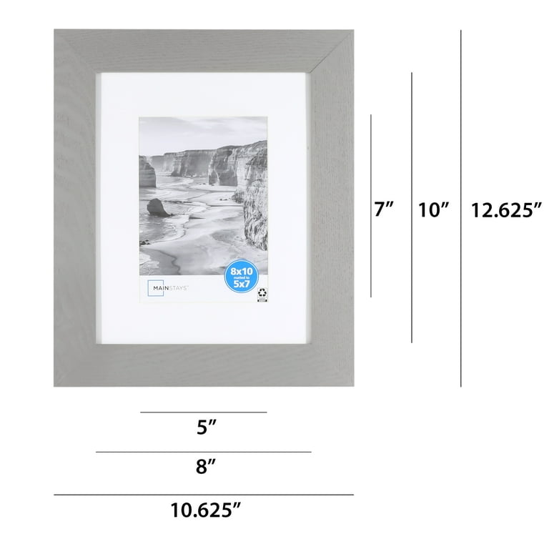 Mainstays 5x7 Wide Beveled Tabletop Picture Frame, Rustic Gray, Size: 5 x 7