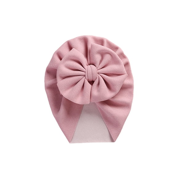 Seyurigaoka Baby Windproof Bowknot Hat, Newborn Infant Girls Solid Color Lovely Wrapped Head Hat, Simple Style Hat Cap