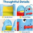 thumbnail image 2 of ICEELF 5-in-1 Kids Slide for Toddlers Ages 1-3, Indoor Outdoor Baby Slide with Basketball Hoop, Golf & Baseball Set, Blue, 2 of 8