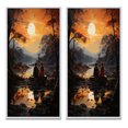 thumbnail image 2 of Designart "Divinity This Hinduisim Hindu wall art I" Hinduism Framed Wall Art Set Of 2 - Orange Spiritual Framed Canvas Set For Living Room Decor, 2 of 7