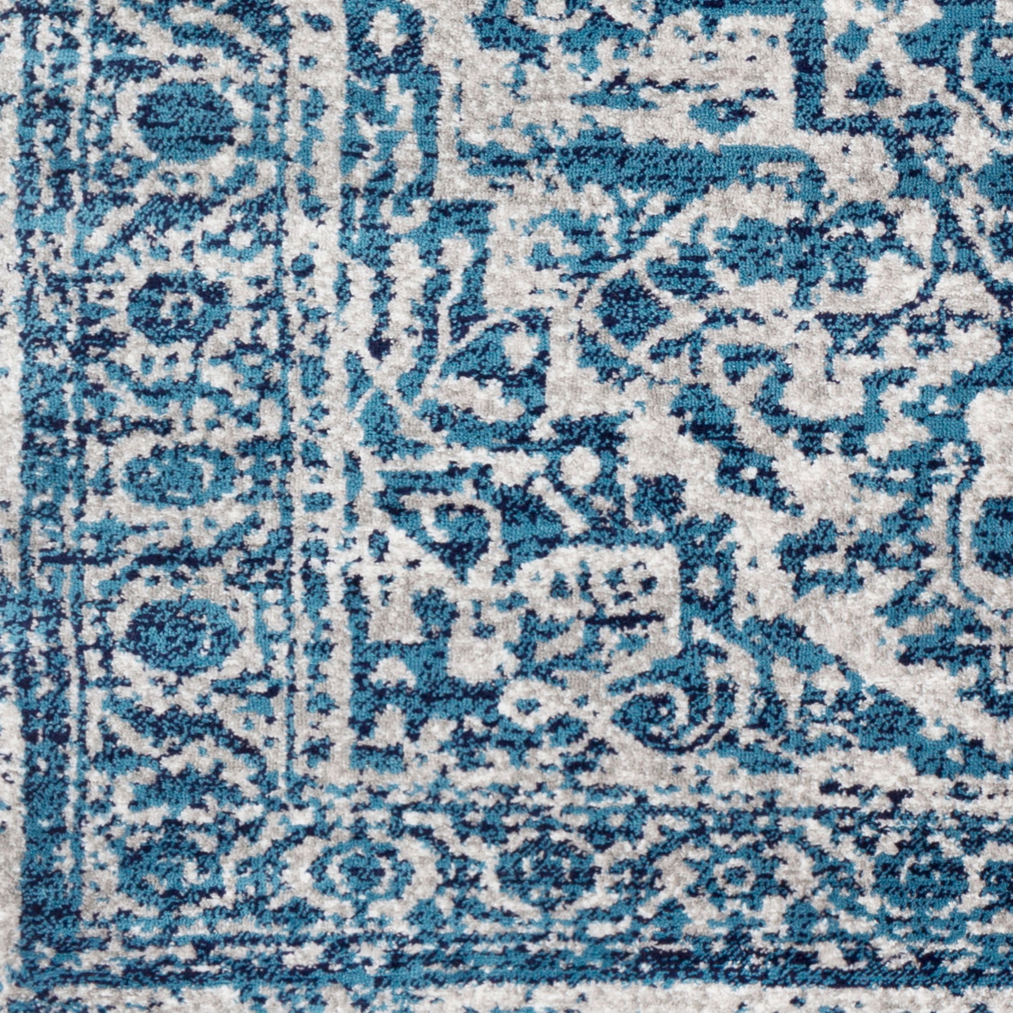 Livabliss Area Rugs for Living Room, 7x9 Monte Carlo Traditional Blue Rug, Bedroom Dining Room Home Decor Stain Resistant Carpet (6'11" x 9')