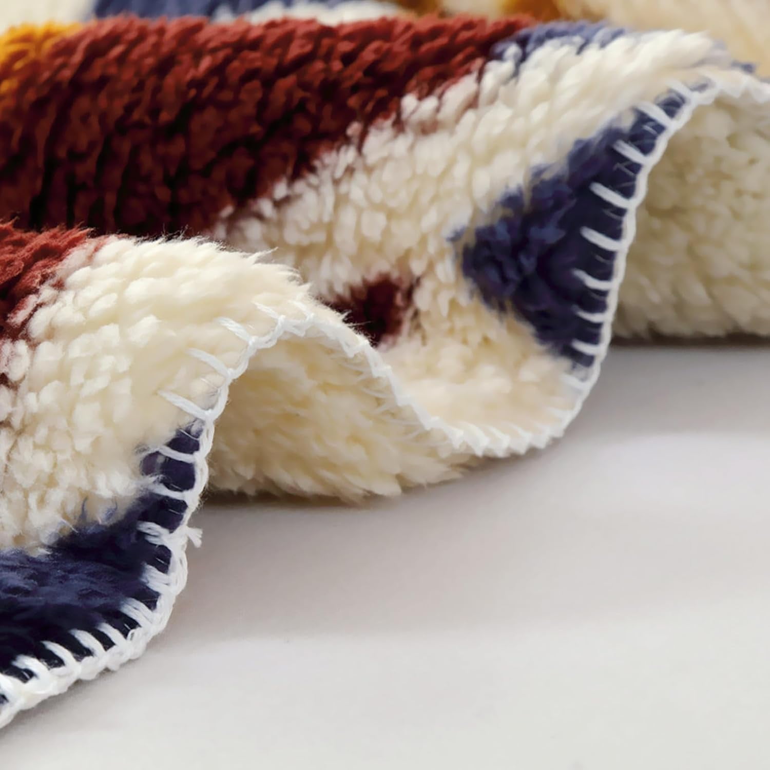 UKELER Boho Sherpa Fleece Blanket 80'' × 90'', Ultra Soft Aztec Queen Blanket for All Season, Cozy, Plush, Bohemian Throw Blanket for Bed/Couch/Sofa/Office/Camping