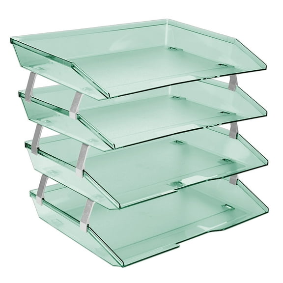 Acrimet Facility Letter Tray 4 Tiers (Clear Green Color)