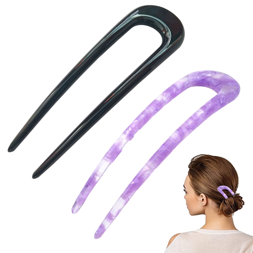 Women's hair fork turtle U-shaped hair clip French U-shaped hair stick bun hair  clip - Style 3