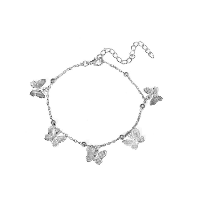 Txlixc - Tobillera informal para mujer y niña, colgante de mariposa, cadena ajustable para el tobillo Txlixc Moda