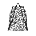 thumbnail image 2 of Lsque Hand Drawn Snake Pattern Canvas Daypack, Durable Backpack, High-quality Versatile Backpack,Vintage Compact Backpack-Medium, 2 of 6