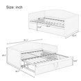thumbnail image 3 of Cadre de lit Noble House Queen Size, en velours moderne, beige, 3 of 7