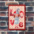 thumbnail image 2 of Lindo gnomo de San Valentín sobre fondo de corazones sin costuras, letreros de metal vintage, letrero de hojalata decorativo, póster de metal de 12 x 8 pulgadas, 2 of 3