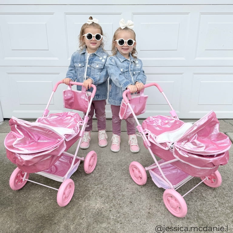 Olivia's Little World Glitter Pink Baby Doll Pram photo 5