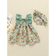 thumbnail image 4 of Kiapeise Toddler Baby Girl Clothes Ruffle Sleeveless Floral A-Line Dress+Floral Hat Infant Girl Summer Outfits Set, 4 of 9