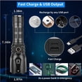 thumbnail image 6 of Yorbay Flashlight, High Lumens Rechargeable Flashlights, Super Bright XHP160 LED, 5 Light Modes, Waterproof, Zoomable Torch for Outdoor Camping Hiking Hunting, Emergencies, 6 of 14