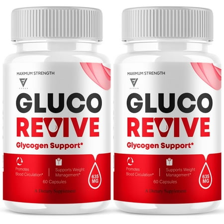 (2 Pack) Gluco Revive Blood Support Supplement GlucoRevive Pills, GlucoRevive Glycogen Support Capsules (120 Capsules)