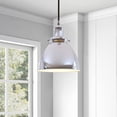 thumbnail image 3 of Evelyn&Zoe Industrial 8" Wide Polished Nickel Pendant, 3 of 6