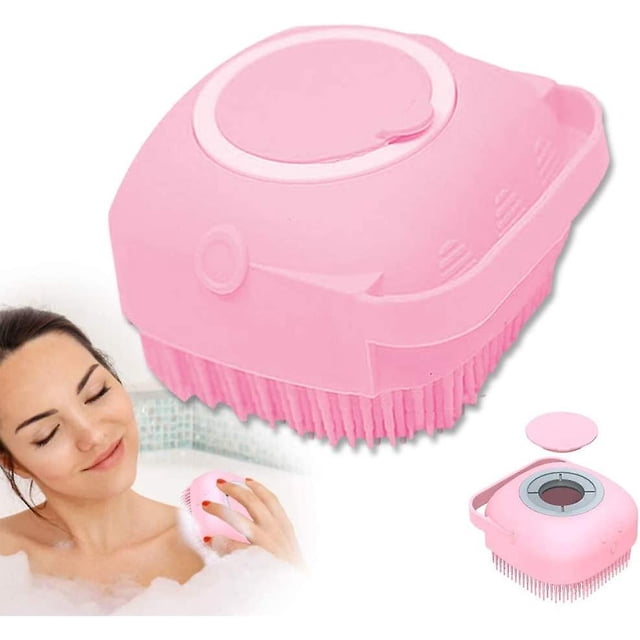 Cepillo de ducha corporal de silicona YUANXCMXG Exfoliante con dispensador de gel de ducha