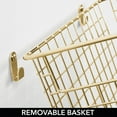 thumbnail image 6 of mDesign Portable Metal Wall Mount Hanging Storage Baskets, 2 Pack, Soft Brass, 6 of 9