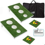 Play Platoon Golf Chipping Game - Great Backyard Golf Cornhole Game - Includes Board, 20 Golf Balls, Carry Case, Scoreboard and Chipping Mat