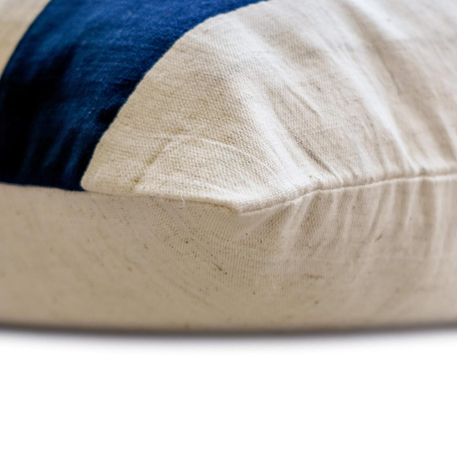 The HomeCentric Decorative Throw Pillow cover Navy 26"x26" (65x65 cm) Velvet & Linen Patchwork, Striped Pillowcases, Striped Modern Style - Velvet Band Navy