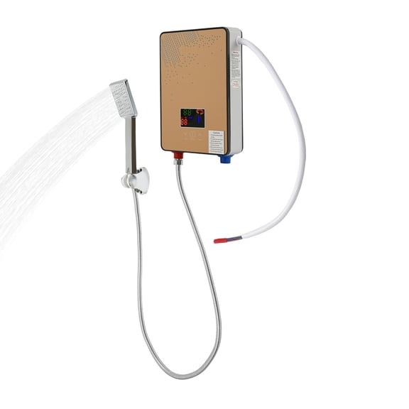 Tankless Water Heater Electric, 4500W Electric Water Heater with Digital Temperature Display and Practical Shower Kit for Kitchens Cabinets Bathrooms Rvs Bars Schools Hospitals Neighborhoods