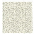 thumbnail image 3 of Ambesonne Floral Shower Curtain, Curling Branches Stripes, 69"Wx84"L, Eggshell Pale Sepia, 3 of 5