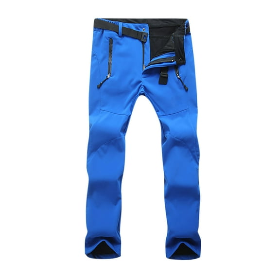 Iugvhana Women's Snow Ski Pants Casual Sherpa Fleece Lined Waterproof Windproof Softshell Insulated Winter Warm Outdoor Hiking Mountain Cargo Pants with Pockets Blue 25.79
