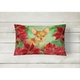 thumbnail image 2 of Toy Terrier Poinsettas Canvas Fabric Decorative Pillow, 2 of 3