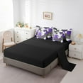 thumbnail image 4 of Erosebridal Black White Grey Purple Bed In A Bag Twin Geometric Square Comforter Set 7 Piece Adults Women Modern Geometry Stripes Bedding Comforter Sets Abstract Line Bed Set, 4 of 5