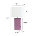 thumbnail image 4 of Lalia Home 21in Leather Base Table Lamp with USB Charging Port Purple, 4 of 6