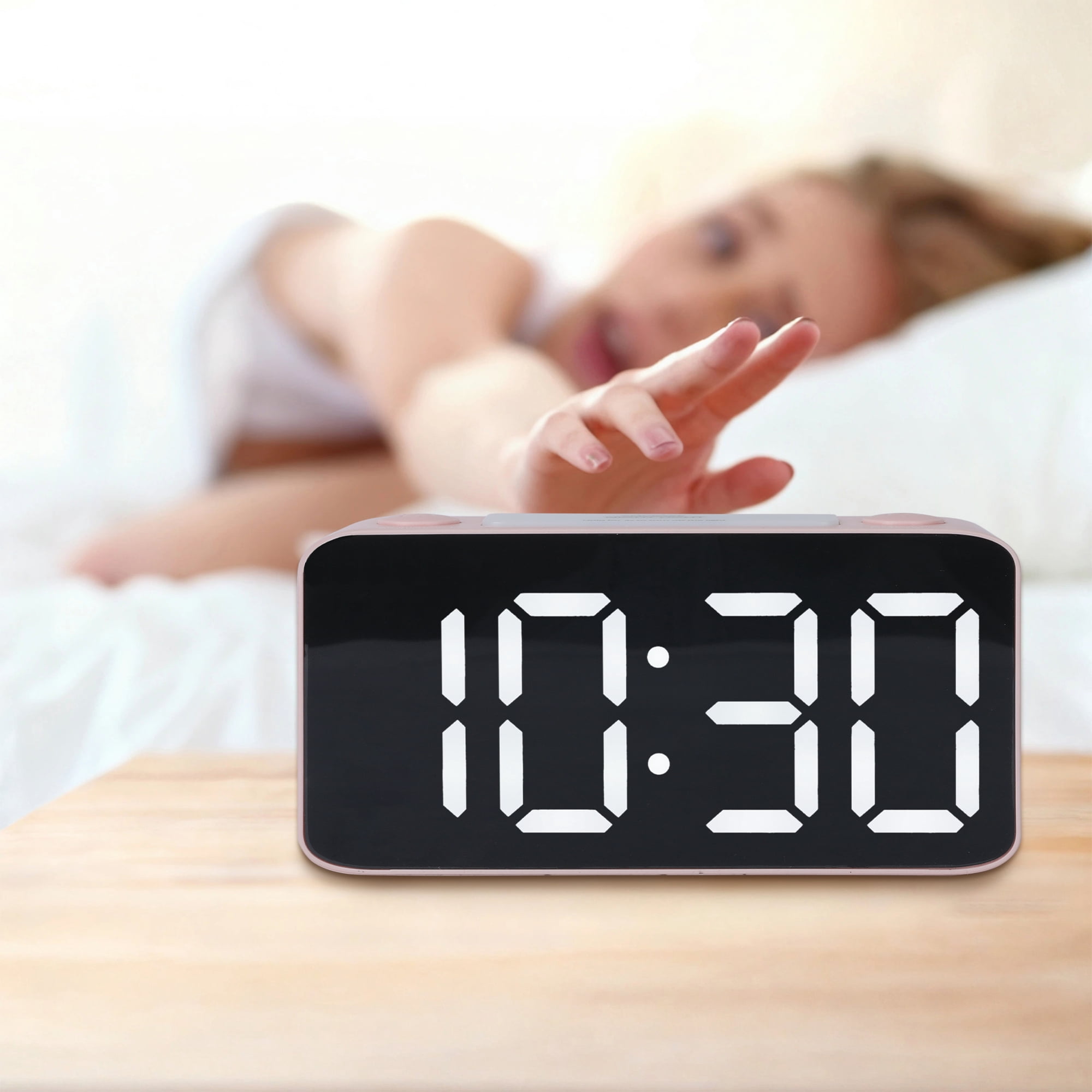 Unique Bargains Adjustable Brightness Digital Alarm Clock Blue 6.5"L x 1.77"W x 3.14"H