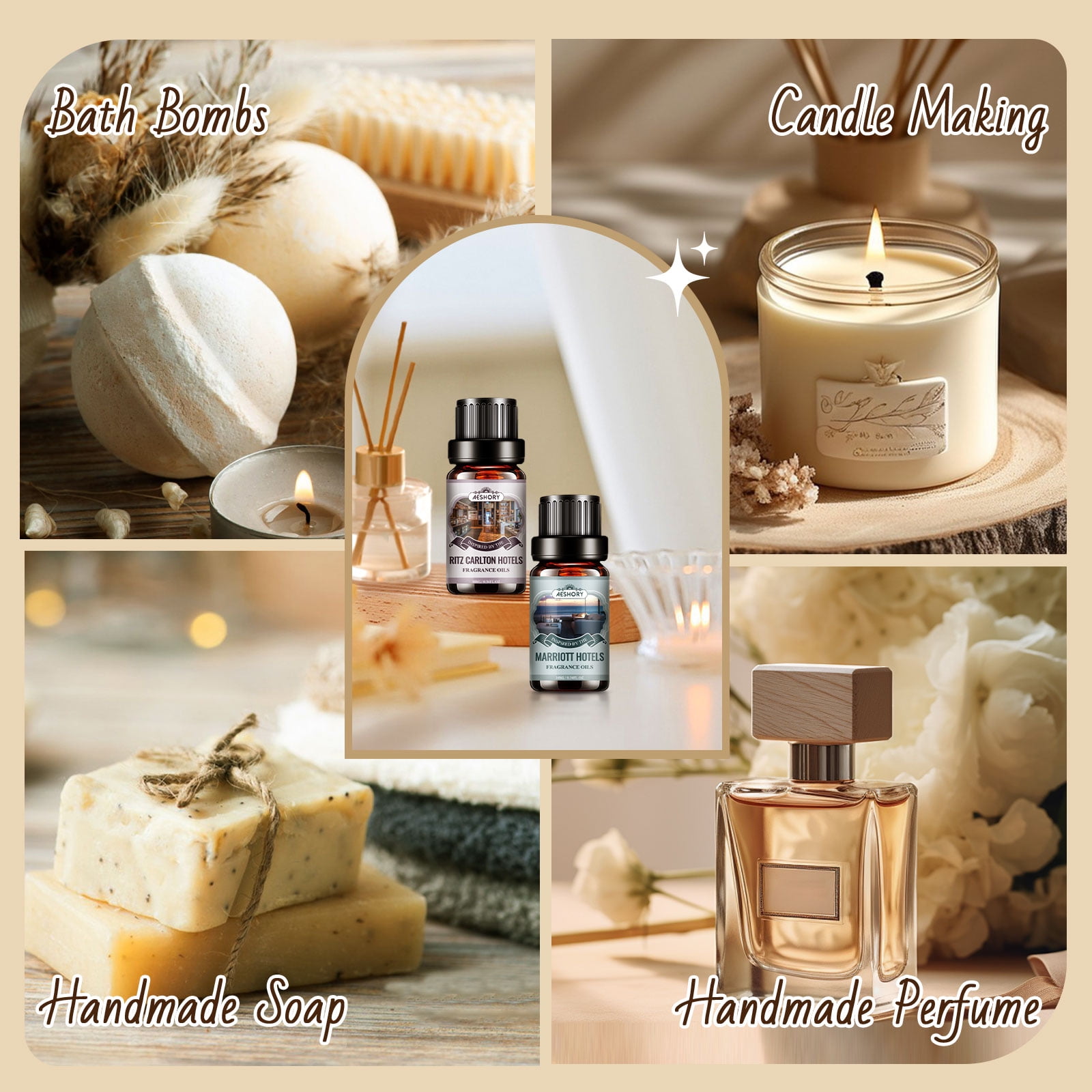 Aeshory Hotel Diffuser Oils Gift Set - Luxury Fragrance Oil Blends
