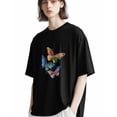 thumbnail image 5 of Men's T-Shirt Butterfly Colorful Embroidery Style Short Sleeve Casual Tee Classic Crew Neck T-Shirt for Men, 2XL, 5 of 7