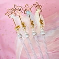 thumbnail image 3 of Cat Ribbon Wand Beaded Bell Star Heart Cat Teaser Ribbon Cat Interactive Toy, 3 of 10