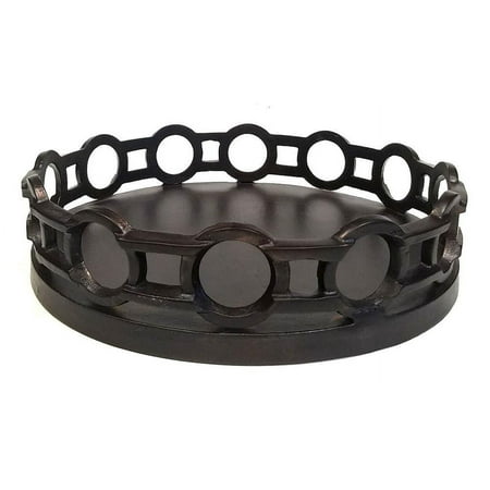 Zuccor Veria Round Bronze Serving Tray - 15.75"