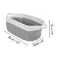 thumbnail image 3 of Unique Bargains 1 Set Empty Gift Decorative Basket Durable Woven Decorative Coiled Rope Basket 12"x8"x5" Gray White, 3 of 6