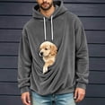 thumbnail image 2 of Aswuknt Pet Pouch Hoodie Men Fleece Kangaroo Pocket Dog Pouch Pullover Pet Carrier Sweatshirts Animal Holder Long Sleeve Casual Tops, 2 of 7