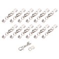 thumbnail image 1 of Unique Bargains 20 Ensembles d'Embouts de Cordon 3,5 mm Rabattables avec Fermoirs à Griffes de Homard, Embouts à Sertir pour Terminateur, Blanc Argenté, 1 of 7