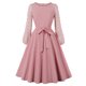 thumbnail image 4 of Vestidos Para Mujer Vestidos Casuales Manga Larga Cuello Redondo Color Sólido Costura de Malla Cordón Vestido Con Dobladillo Suelto Odeerbi ODB134488, 4 of 5
