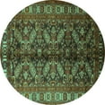 thumbnail image 1 of Ahgly Company Machine Washable Indoor Round Persian Turquoise Blue Traditional Area Rugs, 5' Round, 1 of 4