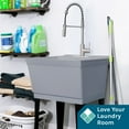 thumbnail image 3 of Tehila Grey 19 Gallon Utility Sink with High-Arc Stainless Steel Coil Pull-Down Faucet, 3 of 10