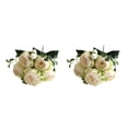 thumbnail image 3 of Ramo de peonías artificiales Bearachild flores de seda 2Conjunto Blanco verde, 3 of 6