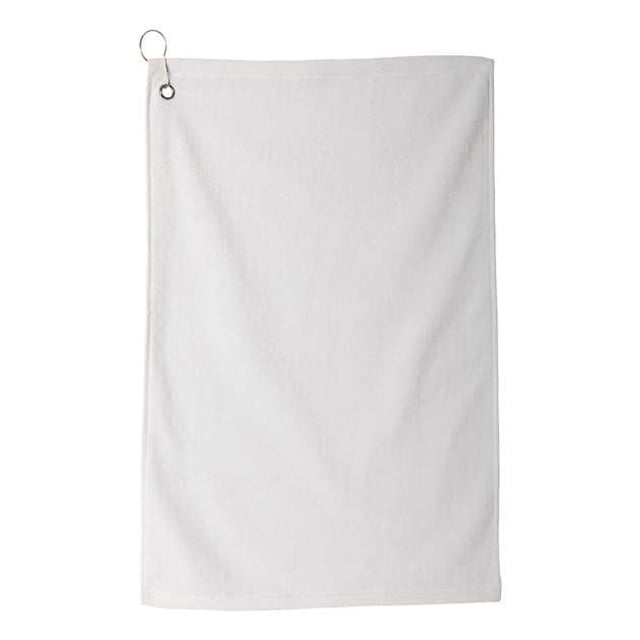 Carmel Towel Company-Toalla de golf de microfibra con ojal y gancho-C1518MGH-Blanco Compañía de toallas Carmel C1518MGH