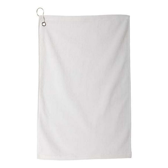 Carmel Towel Company-Toalla de golf de microfibra con ojal y gancho-C1518MGH-Blanco Compañía de toallas Carmel C1518MGH