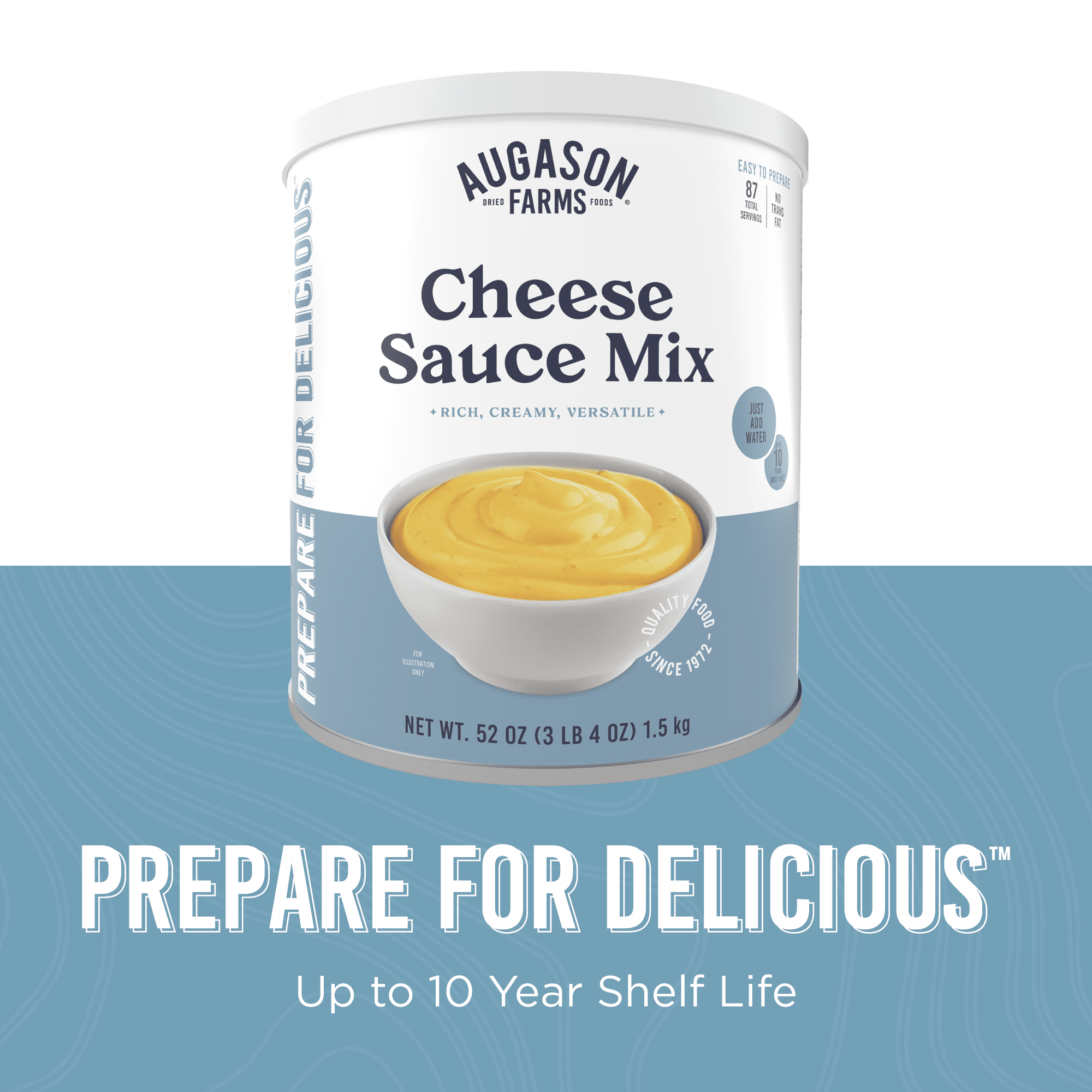 Augason Farms Cheese Sauce Mix Can Emergency Food Supply, 87 Servings, 10 Year Shelf Life - Shelf Stable Cheddar Cheese Powder Canned Food