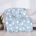 thumbnail image 4 of Vsdgher Cute Goose On A Blue Sky Pattern Fleece Throw Blanket, Horizontal Fleece Bedding Home Decor for Couch & Bed All Season Use -80"x60", 4 of 7