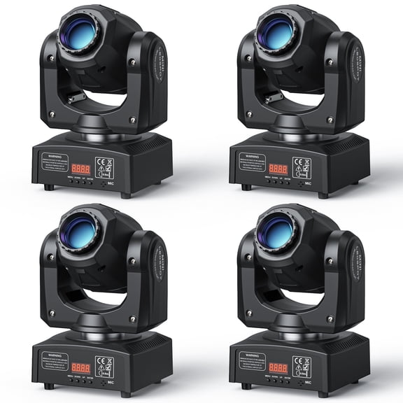 150W LED Moving Head DJ Lights Mini Beam Stage Lights 4 Pack DMX 512 12CH Sound for Disco Party Stage Lighting