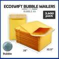 thumbnail image 2 of EcoSwift Brand Premium Kraft Bubble Shipping Bag Self-Seal Mailer, 10.5 in. x 15 in. (Size 5), Solid Gold, 3600-Pack, 2 of 6
