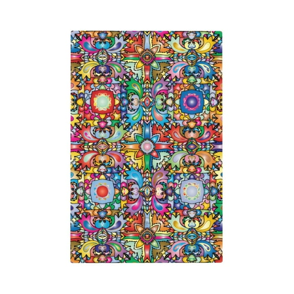 DouZhe 1-Gang Blank Wallplate, Colorful Fractal Mandala Decorative Wall Plates