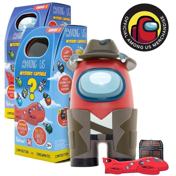YuMe Among Us Mystery Capsules Collectible Kids Crewmate Action Figure, Multicolor, 2 Pack