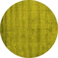 thumbnail image 1 of Ahgly Company Indoor Round Abstract Yellow Contemporary Area Rugs, 3' Round, 1 of 4