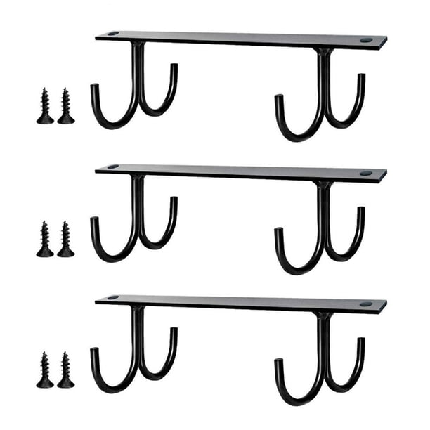 (Nota: paquete de 3 negros) gabinete para vino estante para tazas de café invertido estante para tazas estante para colgar almacenamiento de cocina (20 * 8 * 5,5 cm) Material: hierro